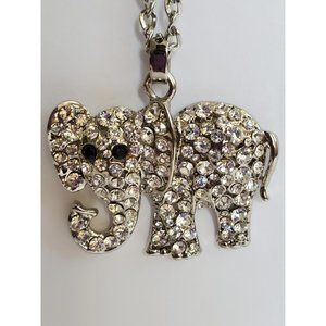 Alilang Women Silver Tone Elephant Pendant Necklace 24" Chain and 2" Pendant